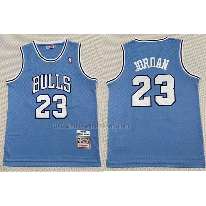 Camiseta Michael Jordan NO 23 Chicago Bulls Mitchell & Ness 1997-98 Azul 1